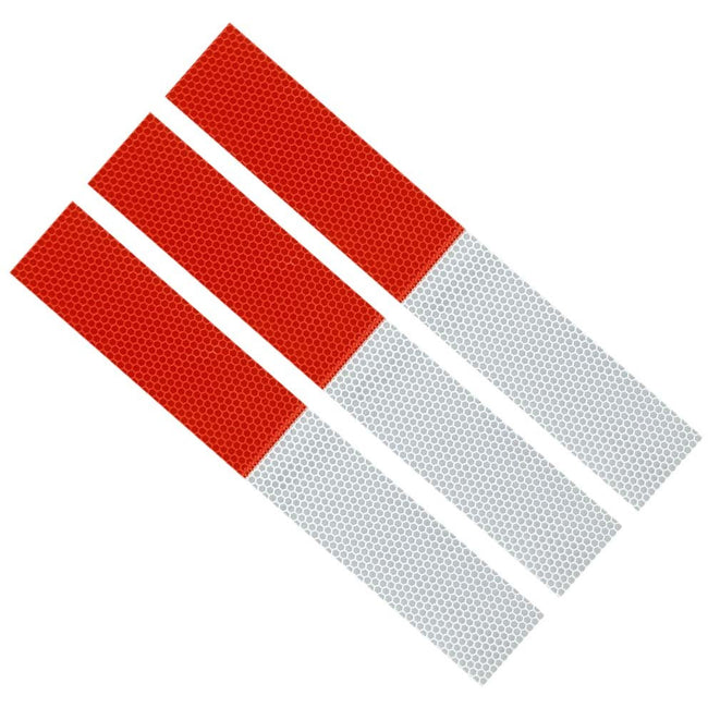 3 Piece Red and White, Self Adhesive Reflective Strips by Grid (Pack of: 3) - TA-31882-Z03 - ToolUSA
