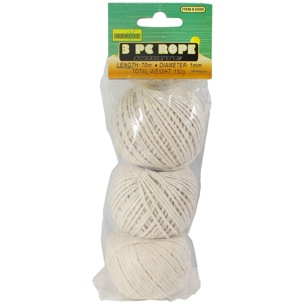 3 Piece White Cotton Rope - H-90050 - ToolUSA