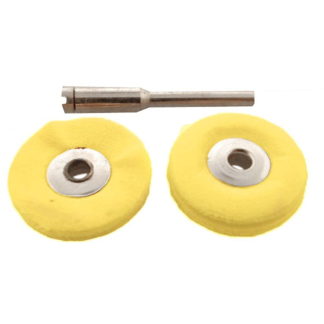3 Piece Yellow Cotton Wheel Set with 1/8 Inch Shank (Pack of: 2) - TJ04-04302-Z02 - ToolUSA