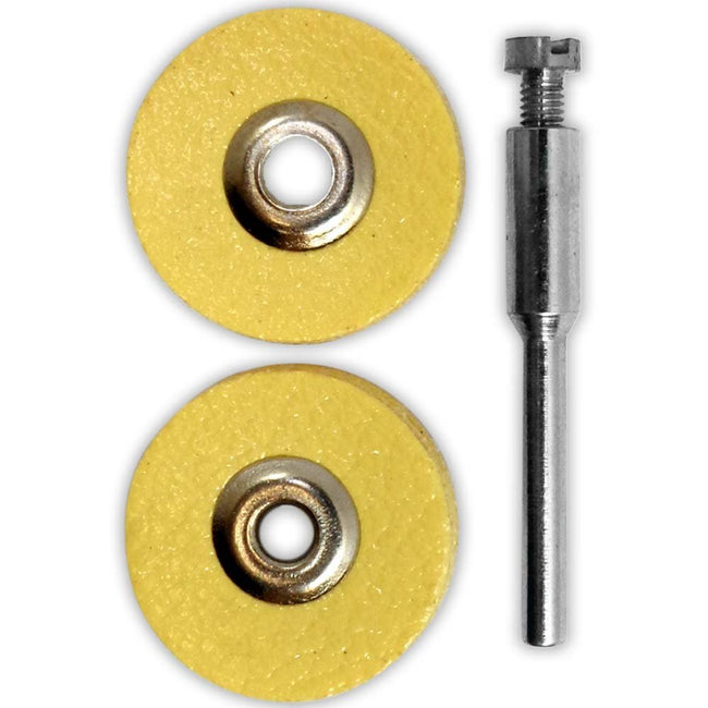 3 Piece Yellow Leather Polishing Wheel Set (Pack of: 2) - TJ04-04342-Z02 - ToolUSA