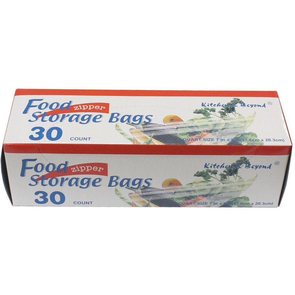30 Count Box Of Clear Plastic Zip Closure Quart Size Food Storage Bags (Pack of: 2) - D3-STORE-30-Z02 - ToolUSA