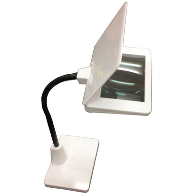30 LED Heavy Desktop Magnifier - 3X Rectangular Lens - White - MG-15164 - ToolUSA