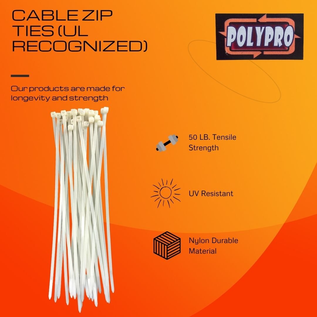 30 Piece 12-Inch White Cable Tie Down Set (Pack of: 2) - TZ86-86120-Z02 - ToolUSA