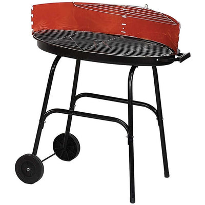 30" X 21" X 34" (Tall) Oval Shaped Charcoal Burning Barbecue Grill With Warming Rack - CAM-21111 - ToolUSA