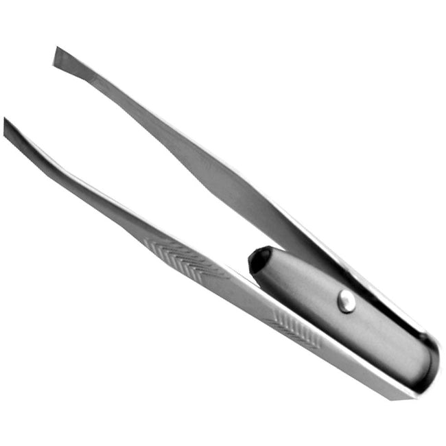 3.5 Inch Slanted Tip Tweezer with a LED Light - B-86031 - ToolUSA