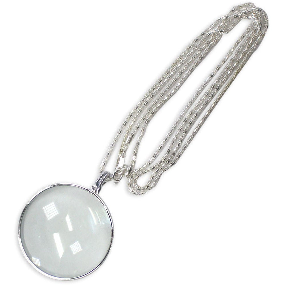 3.5X Chrome Plated, 1.75" Diameter, Magnifier Pendant On An 18" Neck Chain - MG-76502 - ToolUSA