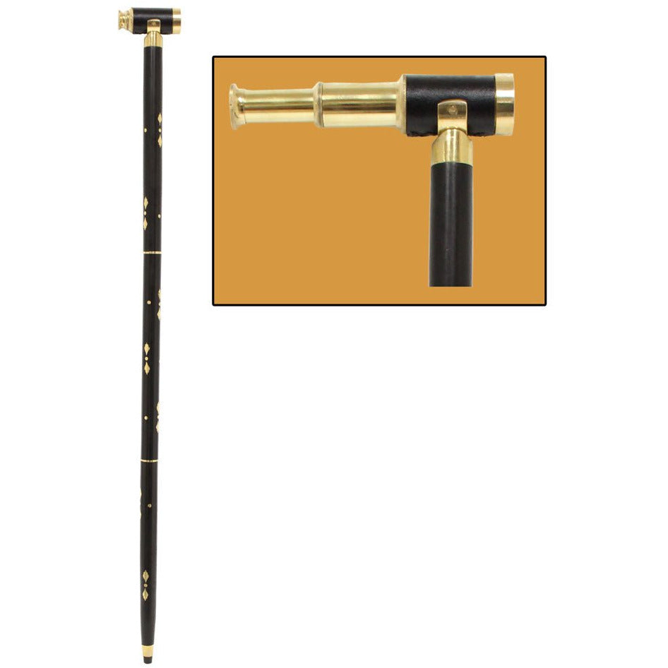 36 Inch Natural Wood Walking Stick | Brass Telescope Handle - G8445-2275ST - ToolUSA