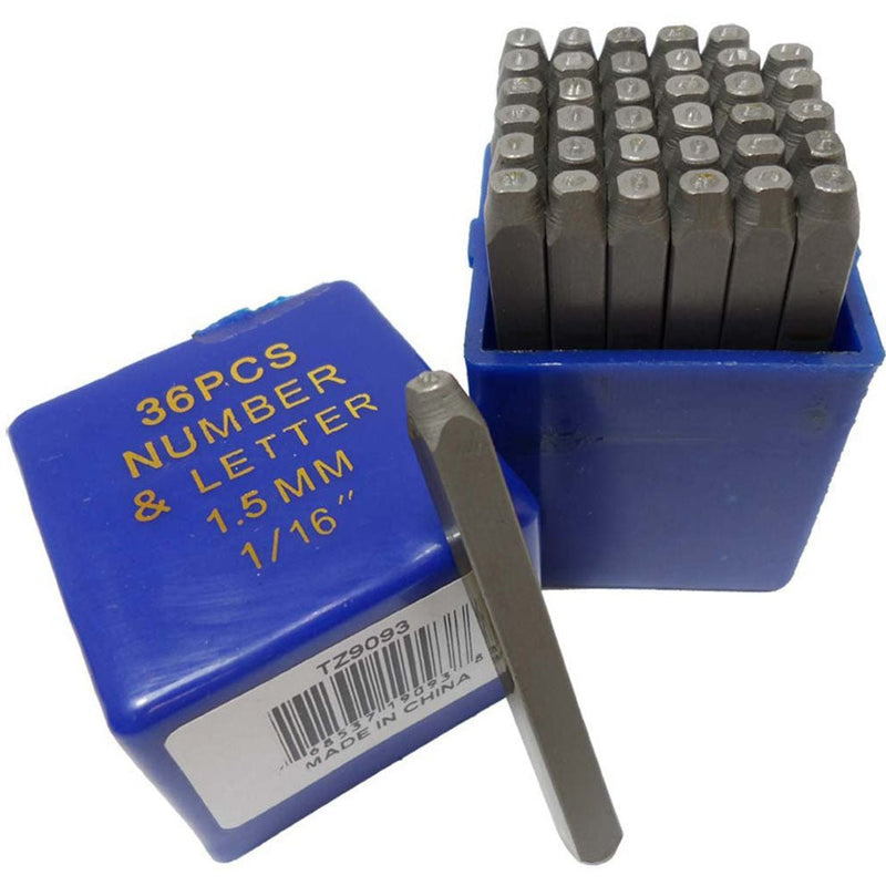 36 Piece Number & Capital Letter Punch Set - ToolUSA