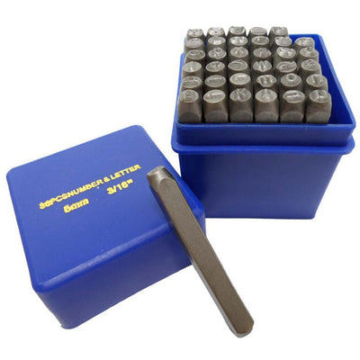 36 Piece Number & Letter (Lower-Case) Punch Set - ToolUSA