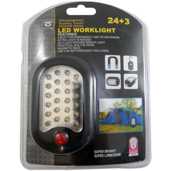 3.75" X 2.5" X 1.25" Led 24 + 3 Worklight With 27 Led Lights, Hook And Magnet - LH-28880 - ToolUSA