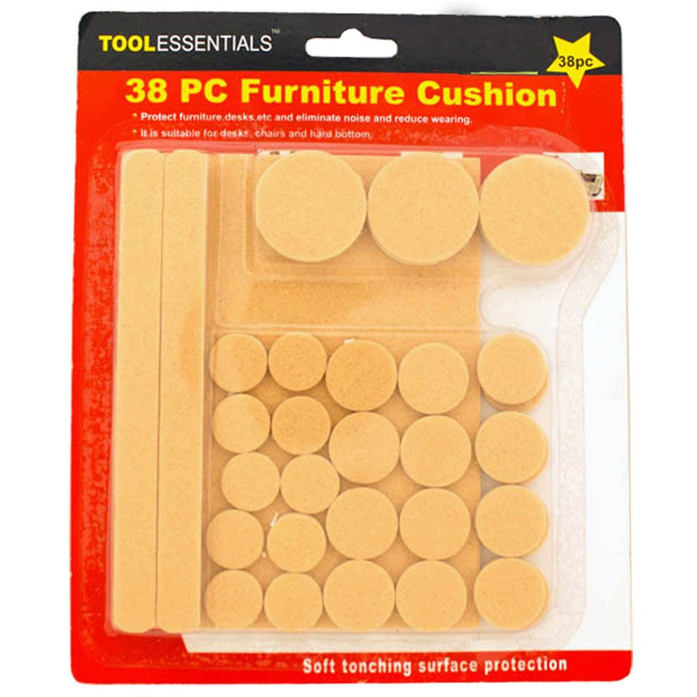 38 Piece Set Of Self-adhesive Furniture And Floor Protectors - LHEN-FS38 - ToolUSA
