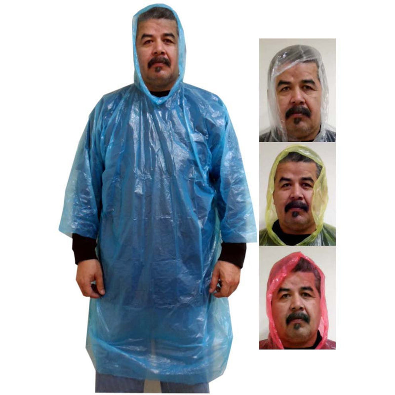 3Mil Emergency Hooded Poncho In Various Colors - ToolUSA