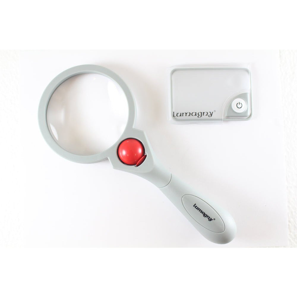 3X and 5X Gray 3x/5x LED Hand Magnifier - 1.5x/4x Pocket Magnifier - KIT-MP76835G - ToolUSA