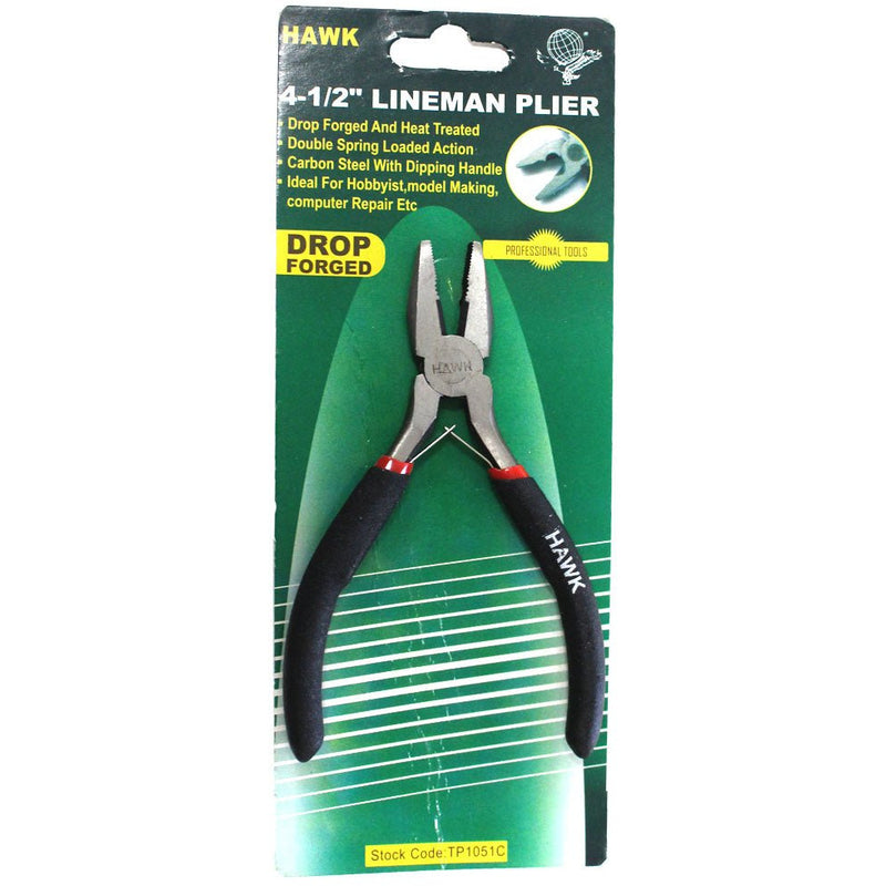 4 1/2 Inch Lineman's Drop Forged Steel Pliers With Comfort Grip Handles - S89-89901 - ToolUSA