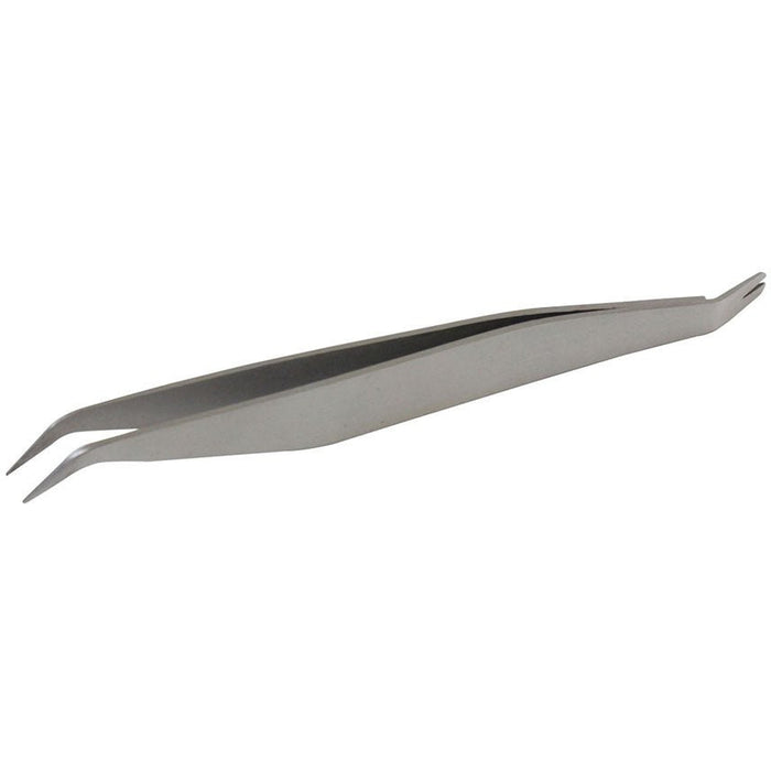 4-1/4 Inch Bent-nose, Split Bottom Jeweler's Tweezers - S8524 - ToolUSA