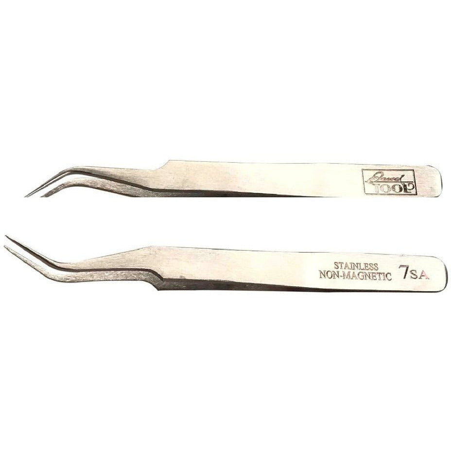 4-3/4 Inch Non-magnetic Tweezers with Curved Tips (Pack of: 2) - S1-28035-Z02 - ToolUSA