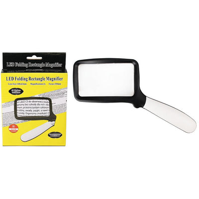 4-3/4 X 3-1/4 Inch Rectangular LED Folding Magnifier With 4-1/2 Inch Handle - MP7542-LED - ToolUSA