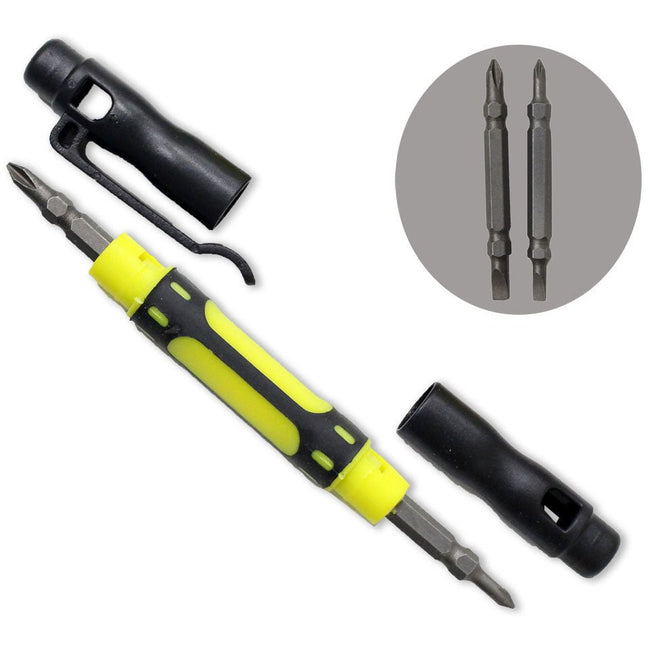 4 In 1 Interchangeable Head Screwdriver - 2 Slotted & 2 Phillips - PS-28916 - ToolUSA