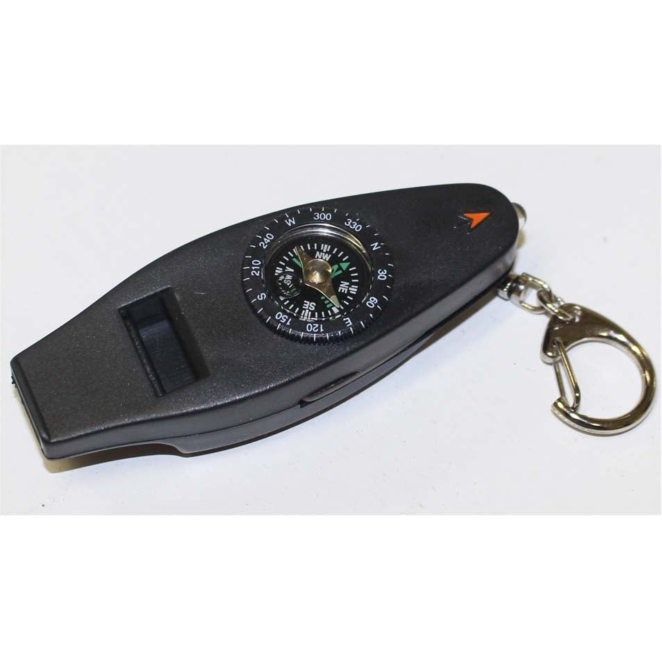 4 In 1 Multi-purpose Whistle - Compass - Magnifier - Key Ring (Pack of: 2) - PC-90760-Z02 - ToolUSA