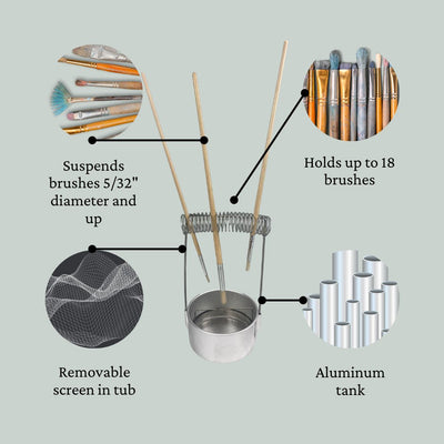 4 Inch Brush Cleaner with Drying Rack - ToolUSA