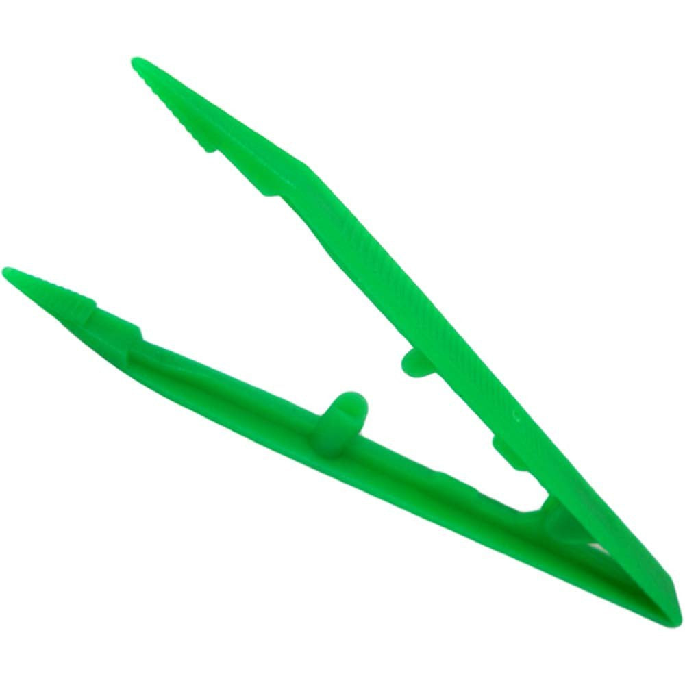 4 Inch Green Plastic Tweezers (Pack of: 4) - S1-21002-Z04 - ToolUSA