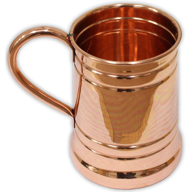 4 ¾ Inch Tankard Shaped Copper Mug, With Smooth Texture and 3 Inch Rim Diameter - MUG-005-SM - ToolUSA