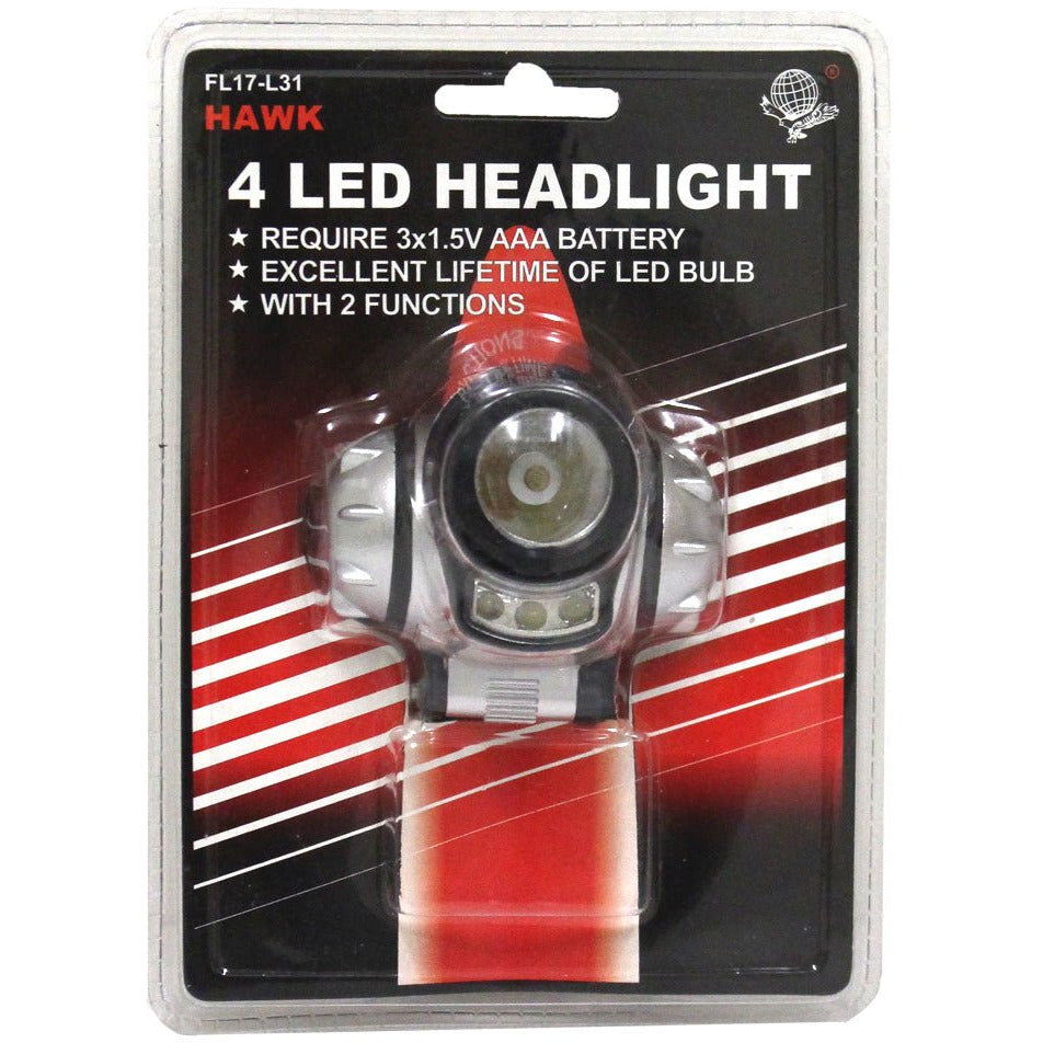4 LED Headlamp with an Adjustable Elastic Head Strap - FL-54684 - ToolUSA