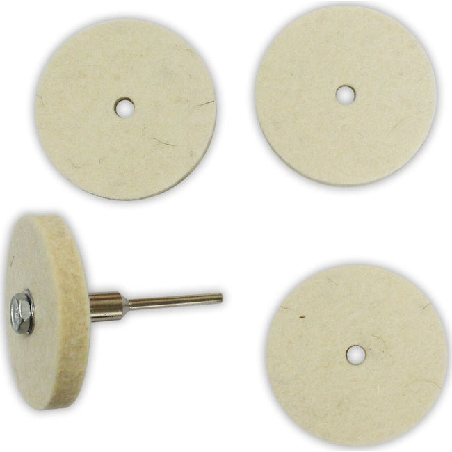 4 Pc. Felt Polishing Discs Set - 1/4 Shank Included - TJ03-32224 - ToolUSA