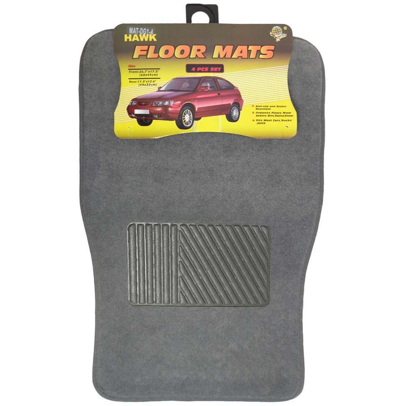 4 Pc. Grey Auto Floor Mats With Anti Slip Backs - MA-28446 - ToolUSA