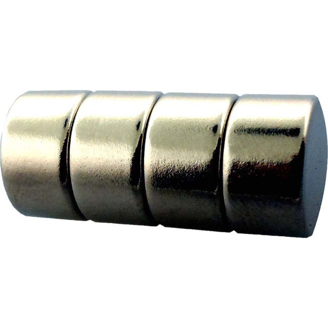 4 Piece 8 Pound Capacity Rare Earth Magnets - 1/2" Diameter - Chrome Finish - MC-18868 - ToolUSA