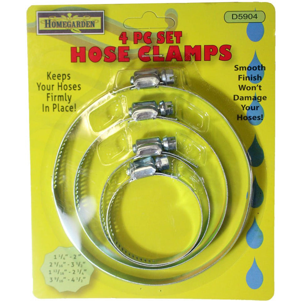4 Piece Adjustable Hose Clamps, Fit Hoses 1.5-Inches to 4.5-Inches (Pack of: 2) - D-17453-Z02 - ToolUSA