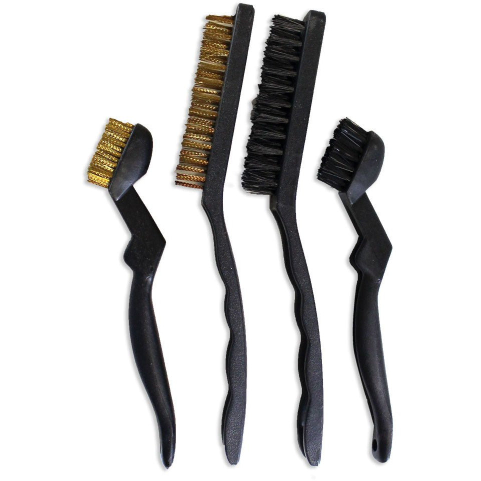 4 Piece Brass & Nylon Wire Brush Set - TZ63-06304 - ToolUSA