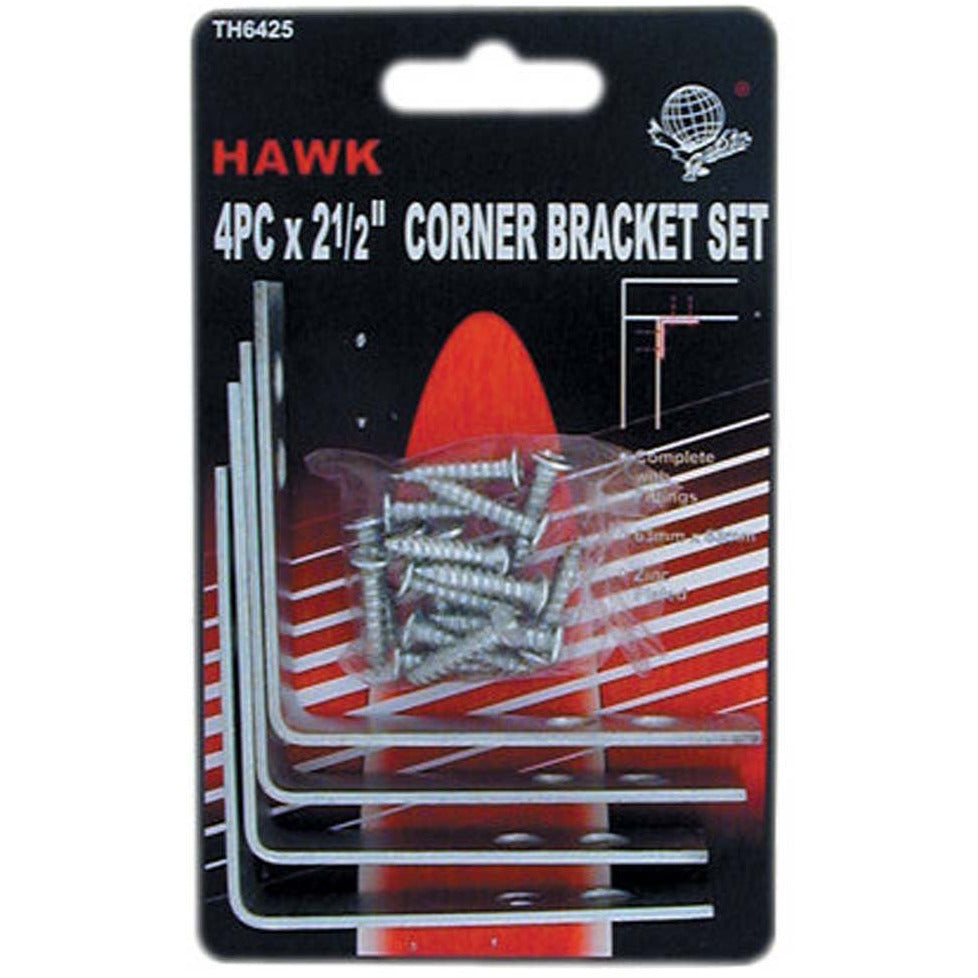 4 Piece Corner Bracket Set (Pack of: 2) - HW-06425-Z02 - ToolUSA