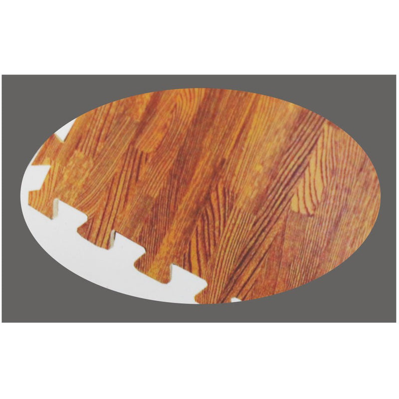 4 Piece Cushioned Floor Mats With Faux Wood Grain Resembling Cherry Wood Flooring By HELIOS HOUSEWARES - D6400-4-CHR - ToolUSA