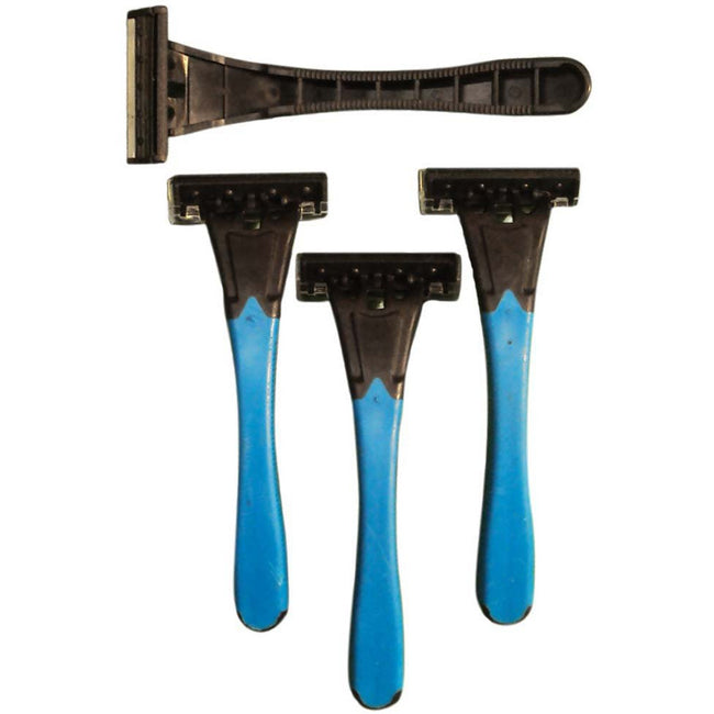 4 Piece Disposable Razors with Pivoting Heads & Triple Blades - CARE-18222 - ToolUSA