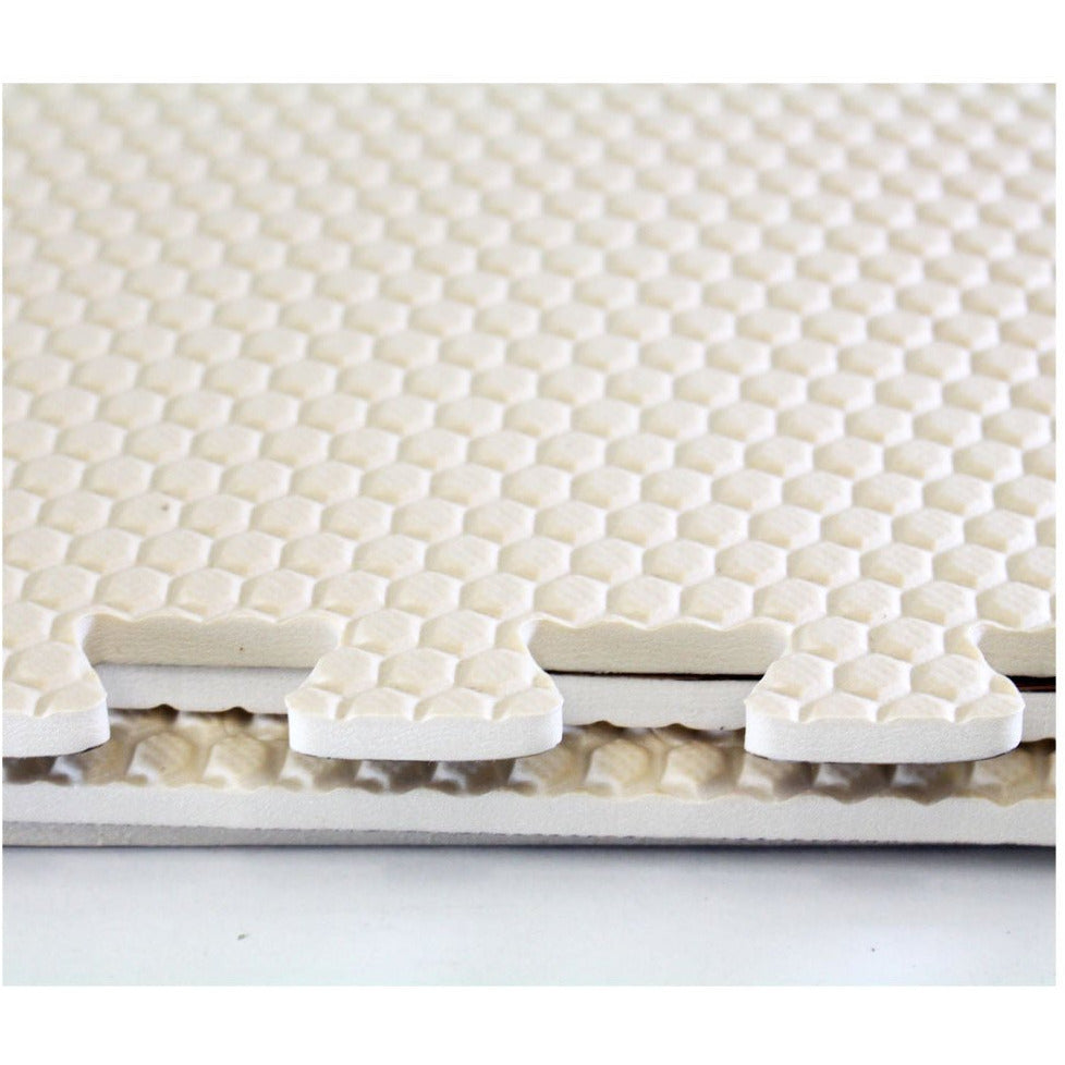 4 Piece Faux Wood Grain Cushioned Floor Mats - D6400-4-ASH - ToolUSA