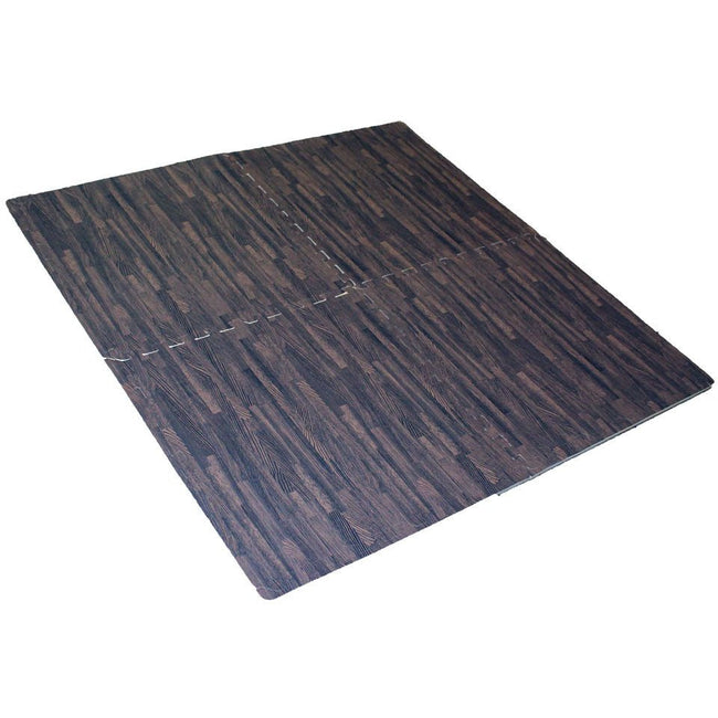 4 Piece Faux Wood Grain Cushioned Floor Mats - D6400-4-ASH - ToolUSA
