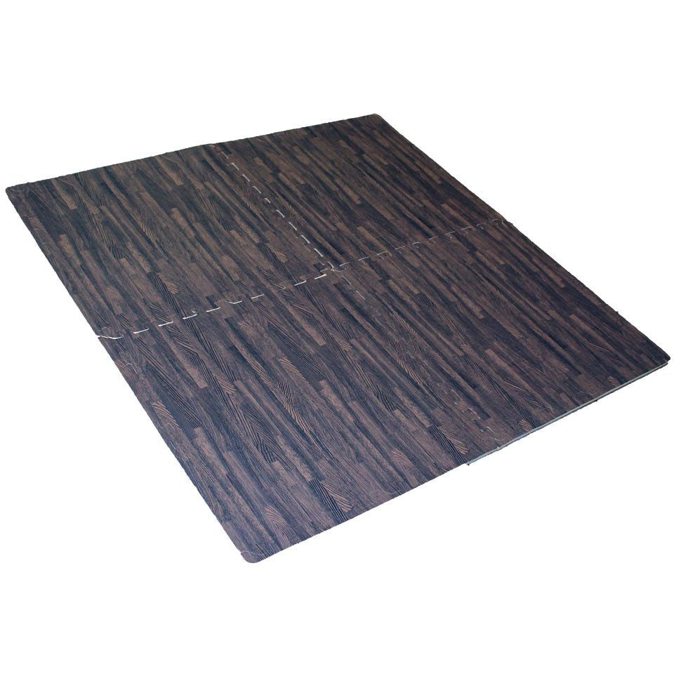 4 Piece Faux Wood Grain Cushioned Floor Mats - D6400-4-ASH - ToolUSA
