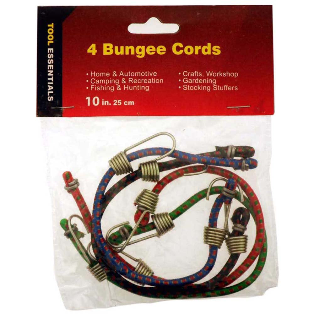 4 Piece Mini Bungee Cords -10" x 25 cm (Pack of: 2) - TA-29275-Z02 - ToolUSA