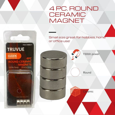 4 Piece Rare Earth Magnets - 5 Pound Capacity Each - MC-18863 - ToolUSA