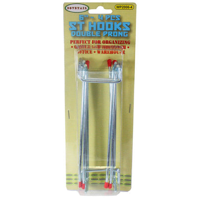 4 Piece Set of Double Prong Peg Hooks - HW-20064 - ToolUSA