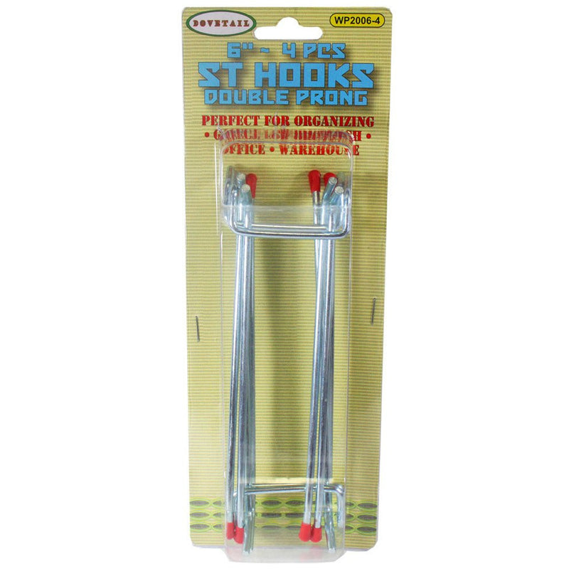 4 Piece Set of Double Prong Peg Hooks - HW-20064 - ToolUSA