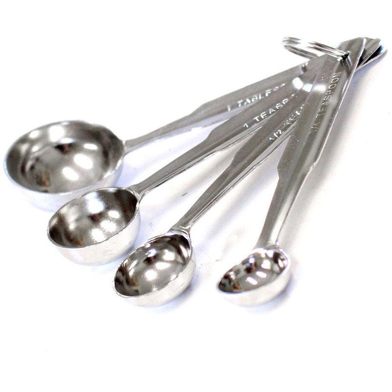 4 Piece Set Of Stainless Steel Measuring Spoons For Cooking - U-78004 - ToolUSA