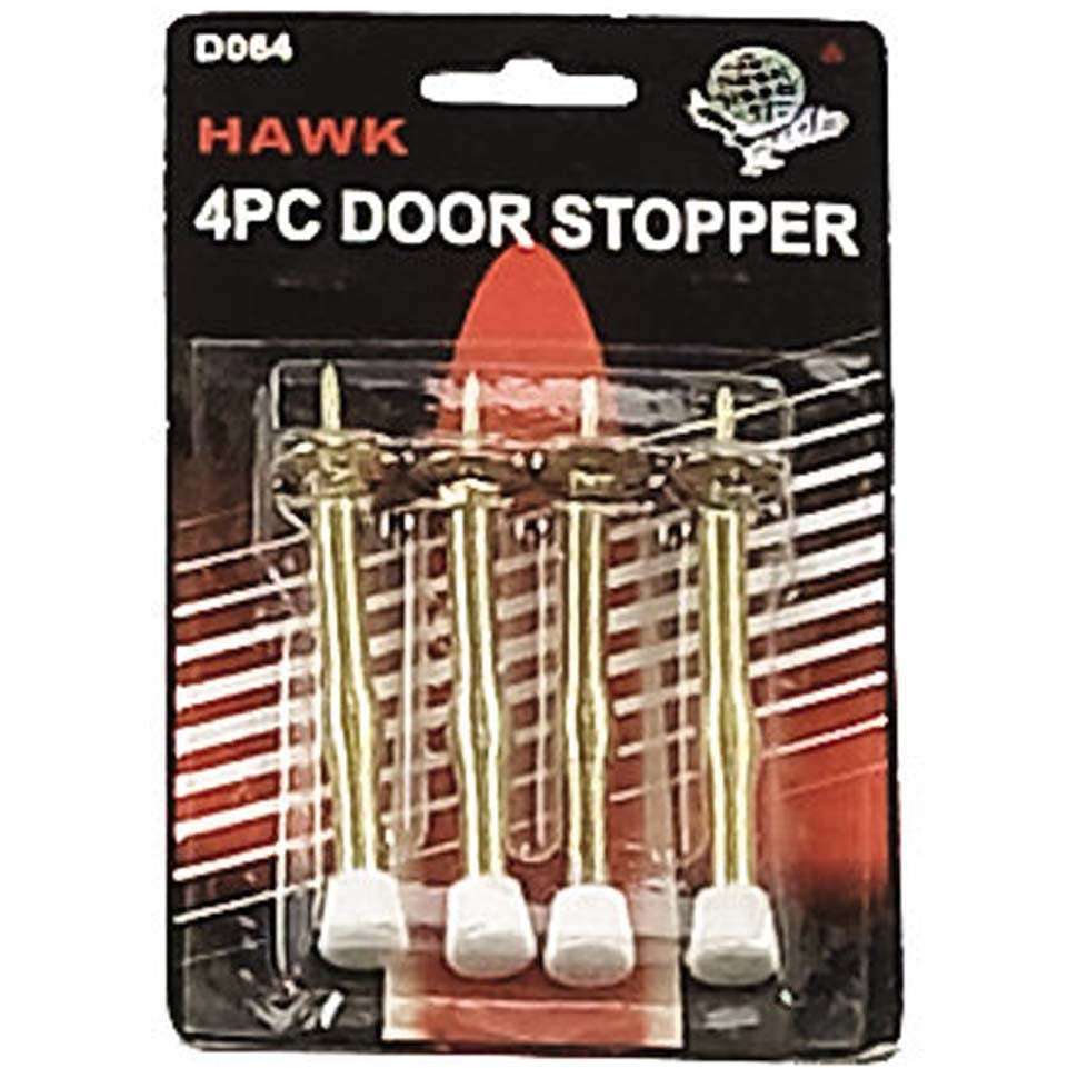 4 Piece Spring-Type Door Stoppers with Rubber Tips - HW-90064 - ToolUSA
