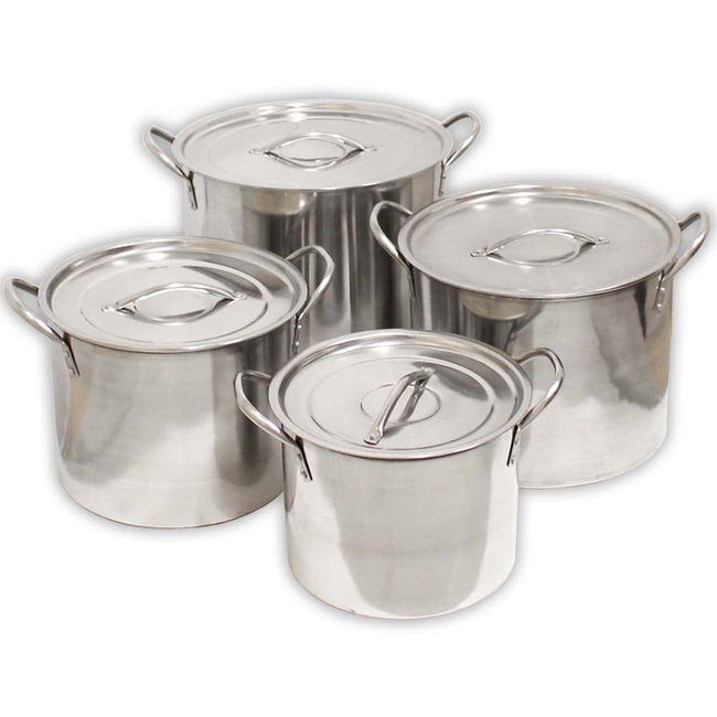 4 Piece Stainless Steel Stockpots 8-20 Quart Sizes Set (Pack of: 1) - U-81220 - ToolUSA