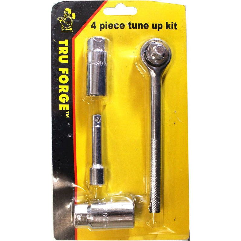 4 Piece Steel Tune-Up Kit With Reversible Ratcheting Handle - TP2304-YH - ToolUSA