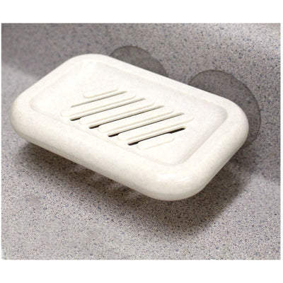 4" x 5" Plastic Soap Dish with Suction Cups on the Back - H-41203 - ToolUSA