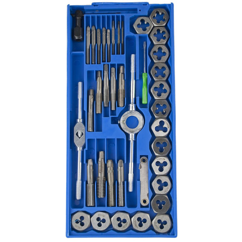 40 PIECE SAE TAP AND DIE SET WITH STORAGE CASE - TZ01-05641 - ToolUSA