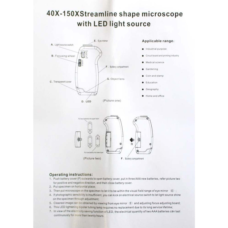 40x Illuminated Hand-held Pocket Microscope - MG-07583 - ToolUSA