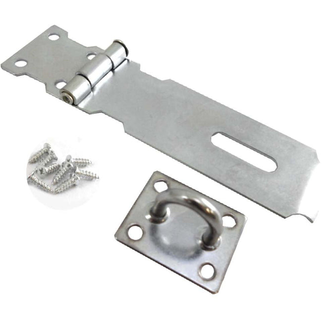 4.5 Inch Galvanized Pad Bolt Hasp With Installation Hardware - TH-14871 - ToolUSA